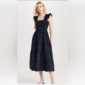 Hill House Ellie Nap Dress - Black Poplin w/ Pocket - Black Poplin Size Medium